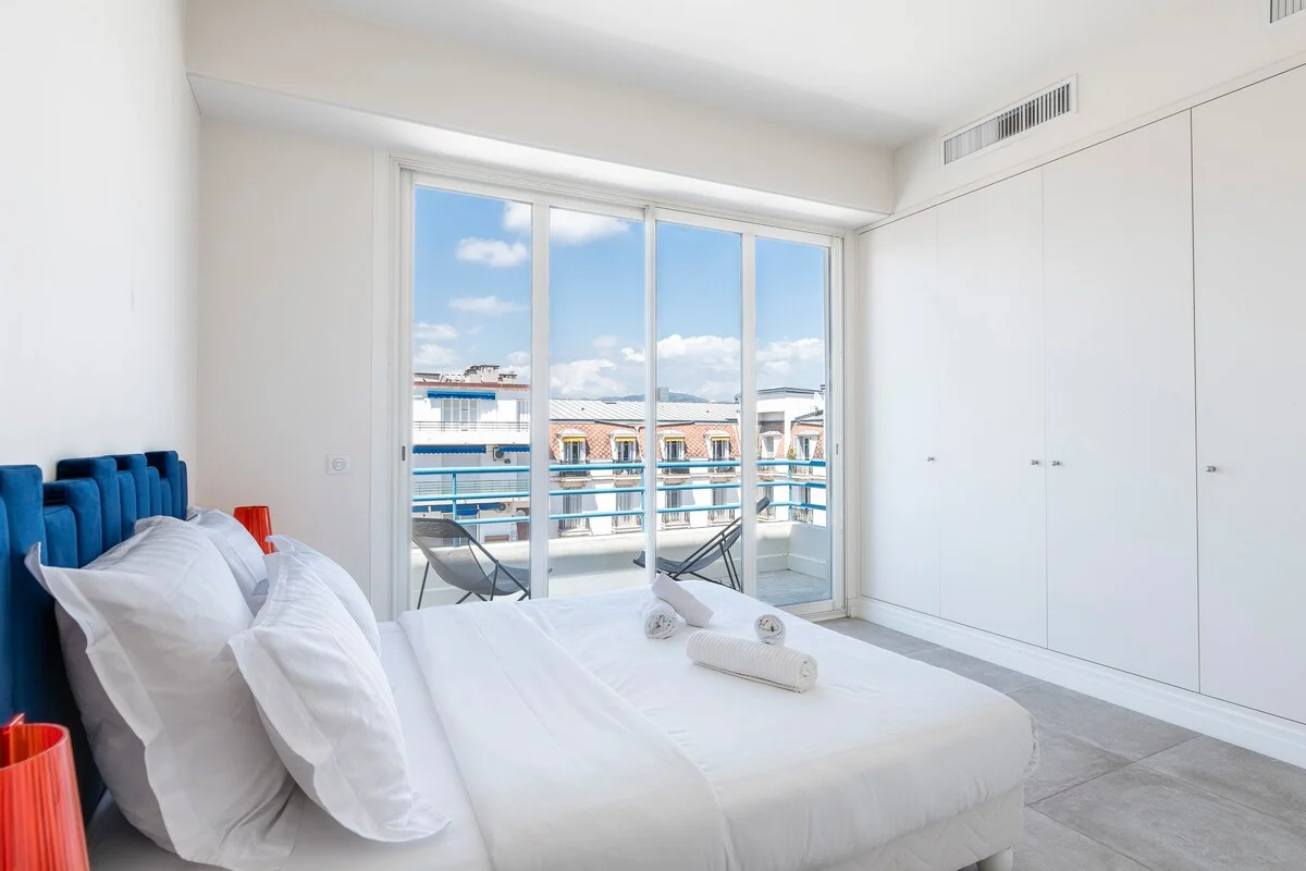 Master bedroom with queen-size bed